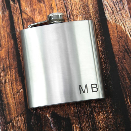 Personalised Engraved Initials Hip flask Set Wedding Gift, Groomsmen, shops Usher Groom
