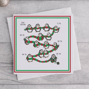 Christmas Card Adorable Penguin Card Merry Christmas Card Cute Christmas 2021 Xmas Scarf Card image 1