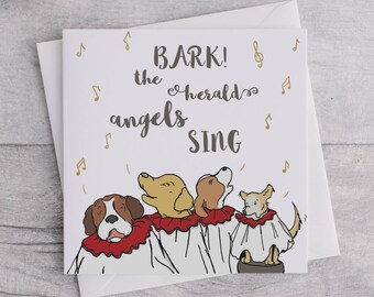Christmas Card - Singing Dogs Card - Funny Christmas 2022 - Xmas Card
