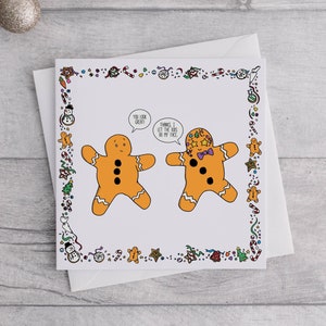 Christmas Card - Stylish Gingerbread Card - Gingerbread Biscuit Card - Funny Christmas - Xmas Card