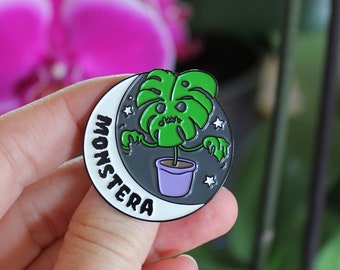 Soft Enamel Pin - Monstera Pin - House Plants, Plant Lover Badge, Cheese Plant, Gardener Gift Idea