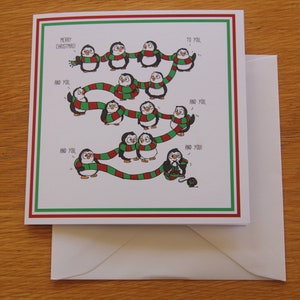 Christmas Card Adorable Penguin Card Merry Christmas Card Cute Christmas 2021 Xmas Scarf Card image 4