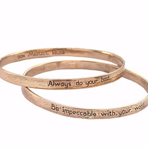 The Four Agreements Reminder Bangle Set (Bronze)