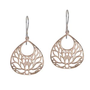 FINDING PEACE | Small Bronze Lotus Flower Earrings