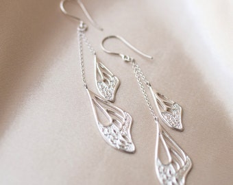 Freedom Filigree Butterfly Wing Earrings in Sterling Silver