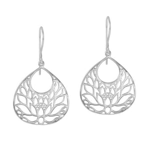 FINDING PEACE | Small Sterling Silver Lotus Flower Earrings