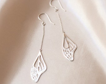 Effervescence Filigree Butterfly Wing Earrings in Sterling Silver