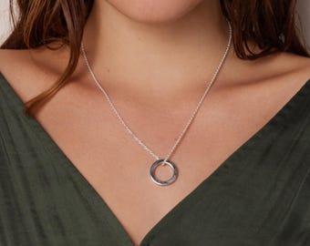 Four Agreements Circle Pendant Necklace | Engraved wisdom from the book