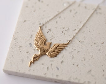 RISE STRONG | Phoenix Necklace in Bronze (large)