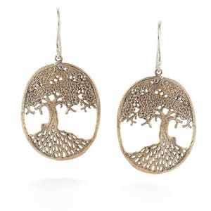 Tree of Life Earrings in Bronze