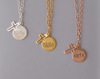 Sterling silver faith & cross charm bracelet - silver bracelet - cross bracelet - faith bracelet - sterling silver - AP120774