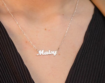 Sterling Silver Personalised Figaro Chain Name Necklace - customised jewellery - silver necklace - personalised jewellery - custom gift