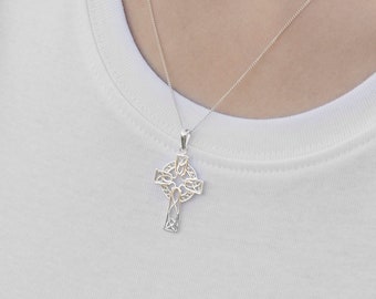 Sterling silver cross necklace - silver cross pendant - silver necklace - gold necklace - AP51305