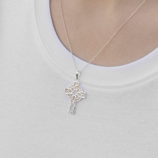 Sterling silver cross necklace - silver cross pendant - silver necklace - gold necklace - AP51305