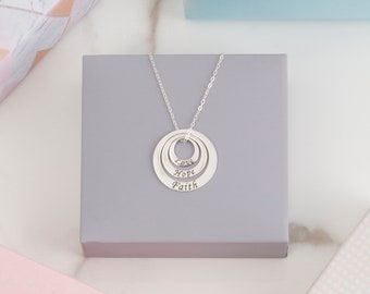 Sterling Silver three disc love, hope, faith necklace - trebble ring - rose necklace - gold necklace - silver necklace - AP80450