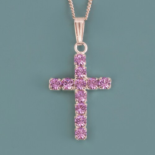 Violet Swarovski Crystal Cross Pendant - Crystal Pendant - Crystal Cross - Swarovski Crystal - lilcal - Purple - Cross Necklace - V/CROSS/P