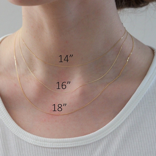 18" 22",24" 20" 16" Fine 10K Yellow Gold 0.5 mm Box Chain Necklace Size 14" 18" 22",24" 20" 16" Fine 10K Yellow Gold 0.5 mm Box Chain Necklace Size 14"