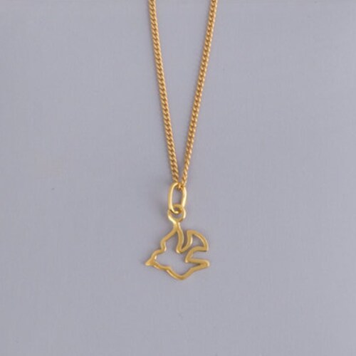 Dove Initial Necklace sterling Silver Dove Jewelry - Etsy