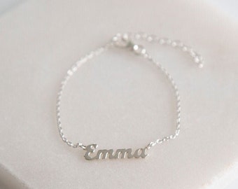 Sterling silver personalised name bracelet - customised jewellery - silver bracelet personalized - personalised jewellery - BRAC/SCRIPT