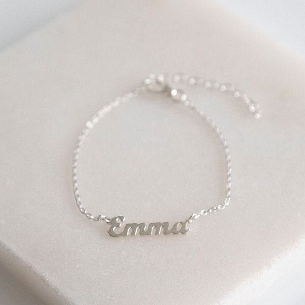 Sterling silver personalised name bracelet - customised jewellery - silver bracelet personalized - personalised jewellery - BRAC/SCRIPT