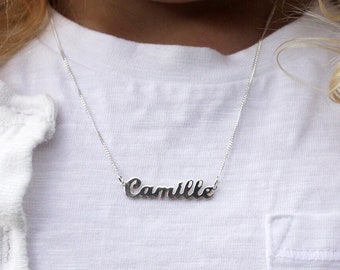 Children's sterling silver personalised name necklace - children's name - kids personalised jewellery - child's name necklace - CHILD/SCRIPT