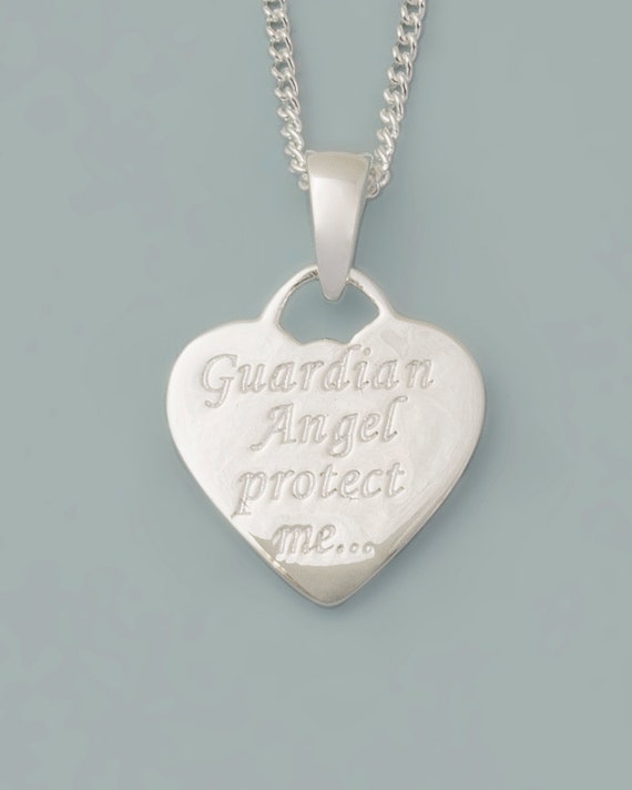 Sterling Silver Guardian Angel Heart 