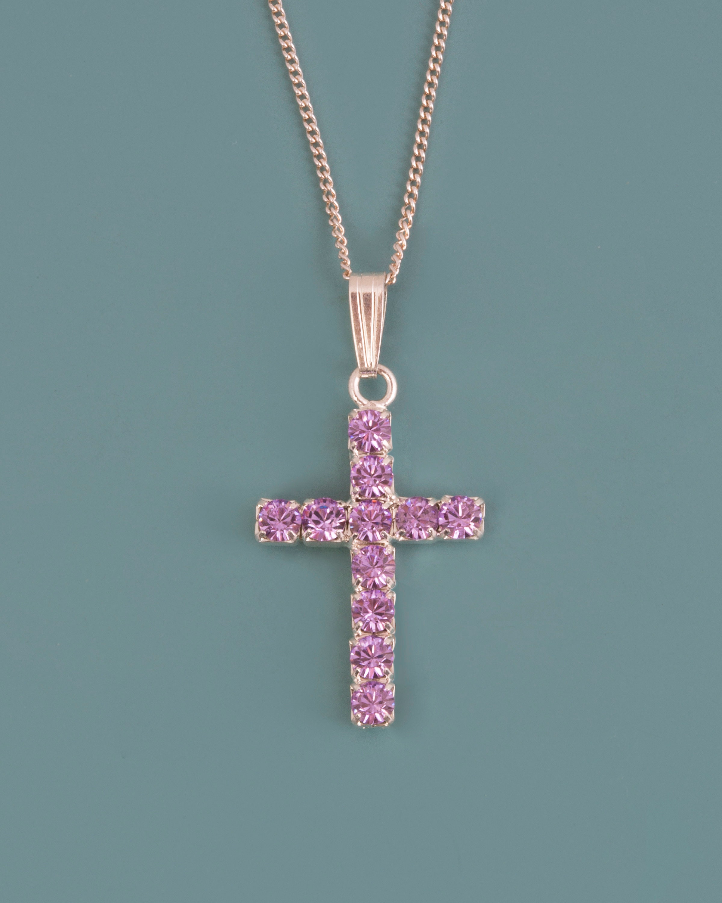 Violet Swarovski Crystal Cross Pendant Crystal Pendant Etsy Ireland