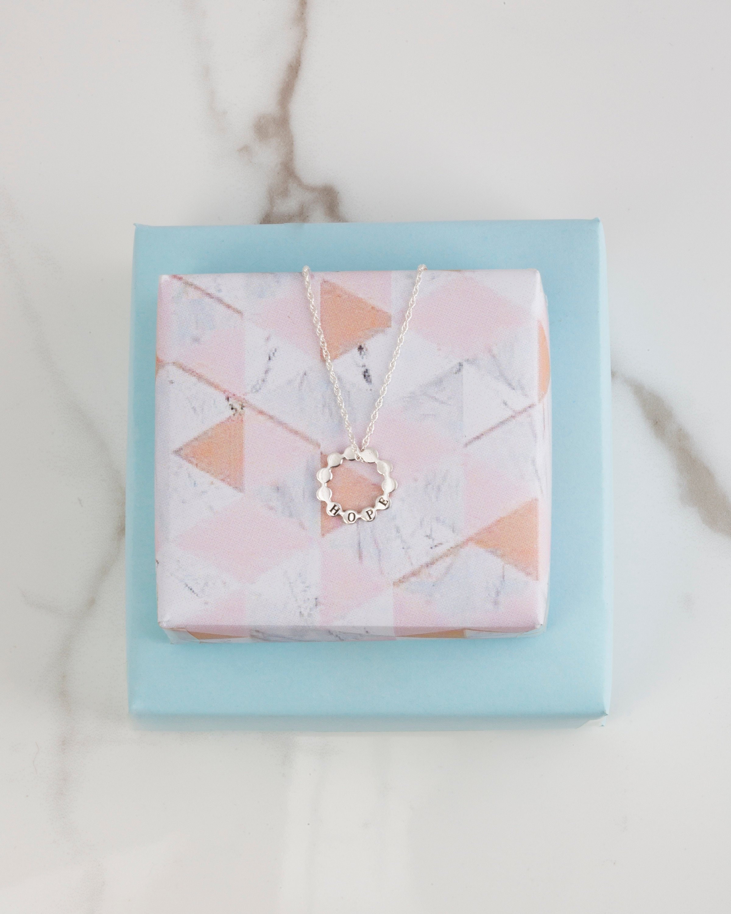 Sterling Silver circular hope necklace hope jewellery | Etsy