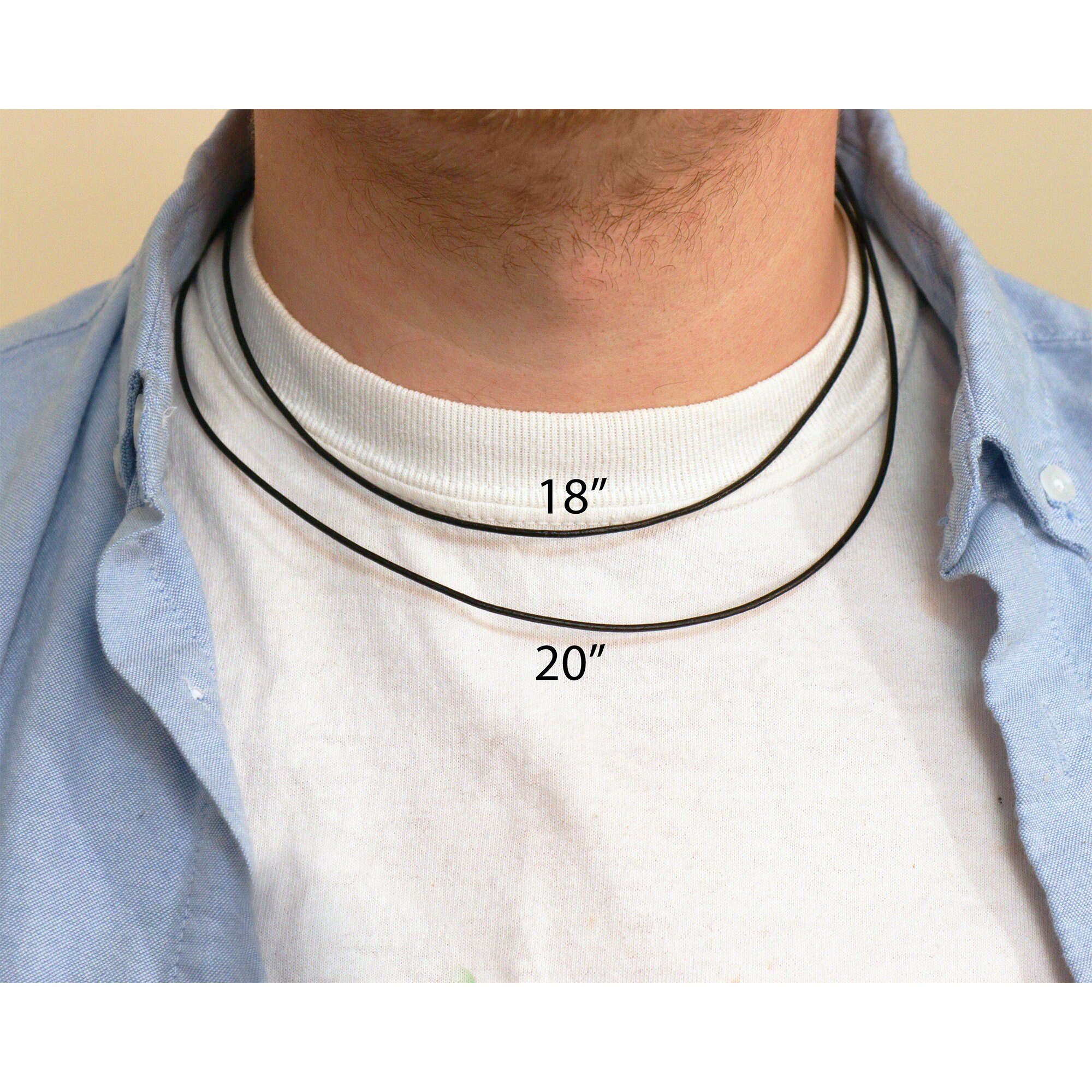 Black Leather Cord Necklace in Various 