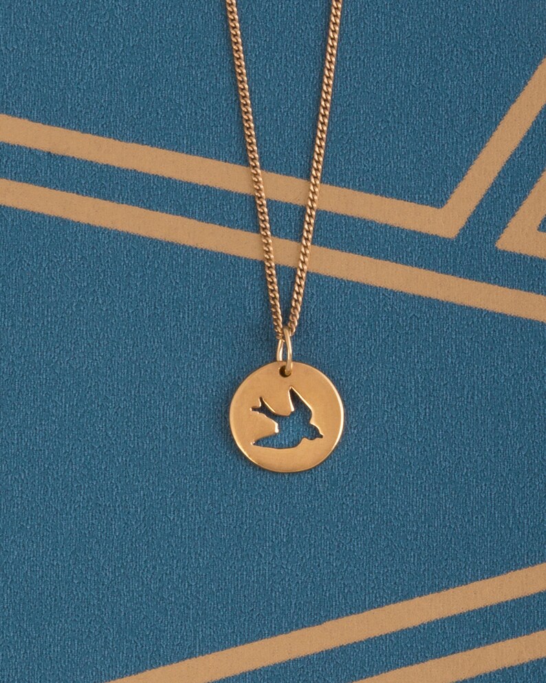 Dainty Sterling Silver Open Dove Pendant Dove Necklace Etsy