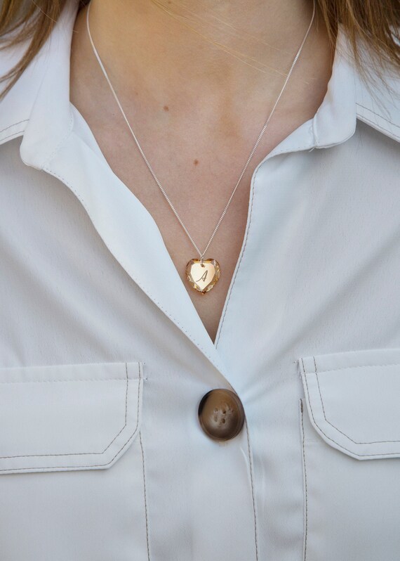 Swarovski Crystal Inital Heart Pendant 