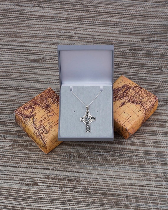 Sterling Silver Antiqued Rose Cross Pendant