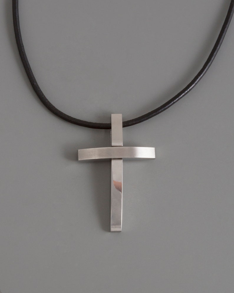 Stainless Steel Curved Cross Pendant Cross Pendant Cross Etsy
