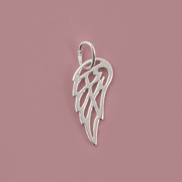 Dainty sterling silver Angel wing charm - silver wing charm - angel wing - guardian Angel - sterling silver - AC170169