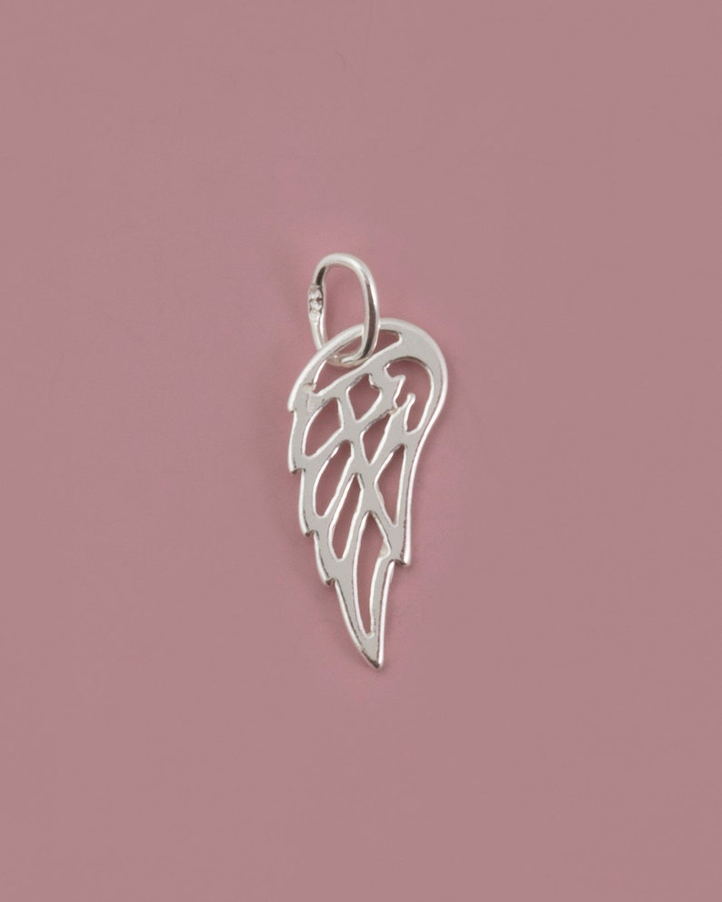Dainty Sterling Silver Angel Wing Charm Silver Wing Charm Etsy