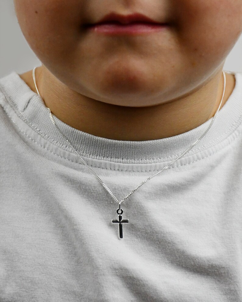 Children's Sterling Silver Cross Pendant Kid's Cross Etsy UK