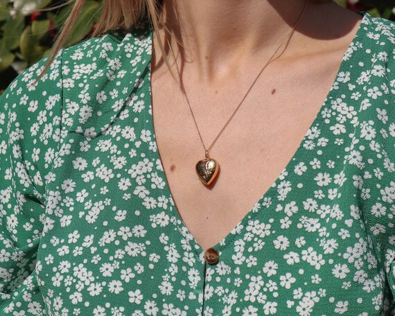 Rolled Gold Filigree Heart Locket Photo 