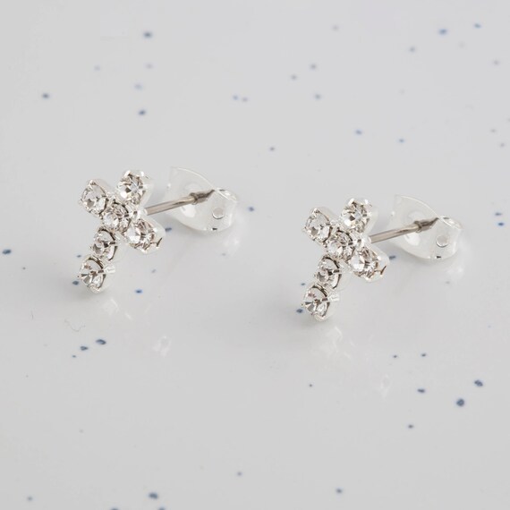 Swarovski Crystal Cross Stud Earrings Crystal Cross Swarovski
