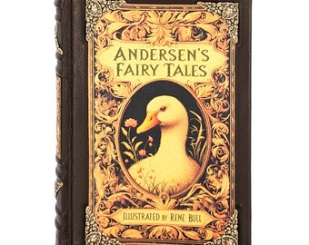 Andersen's Fairy Tales Leather Bound Book | Handbound Illustrated Classic Rebind
