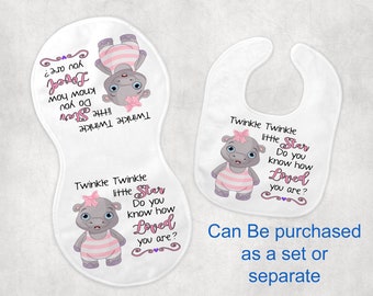 Twinkle Twinkle Little Star Unicorn Bib Burp Cloth Set