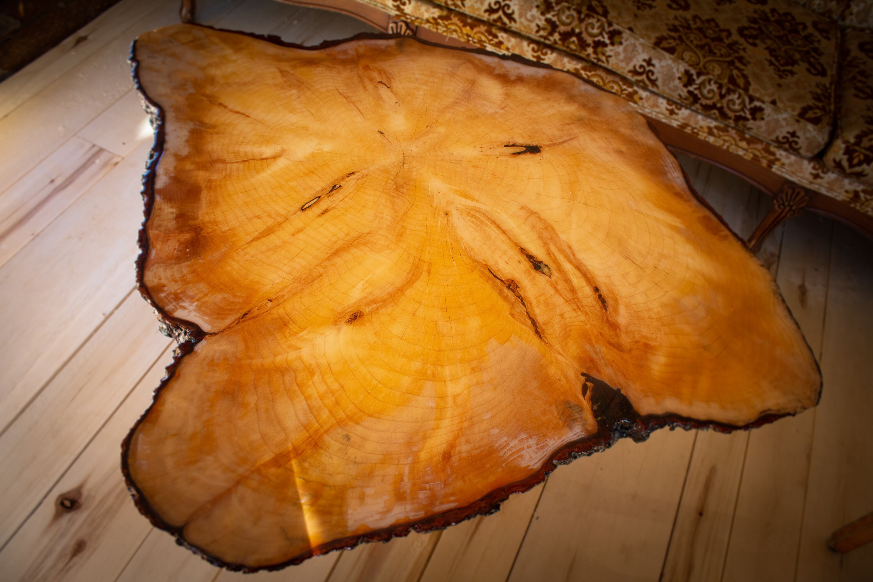 Log coffee table epoxy finish Etsy