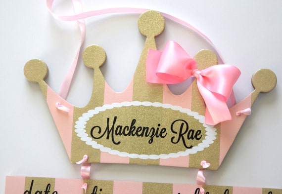 Princess Hospital Door Hanger Pink And Gold Baby Girl Hospital Door Hanger Princess Hospital Baby Sign Baby Door Hanger