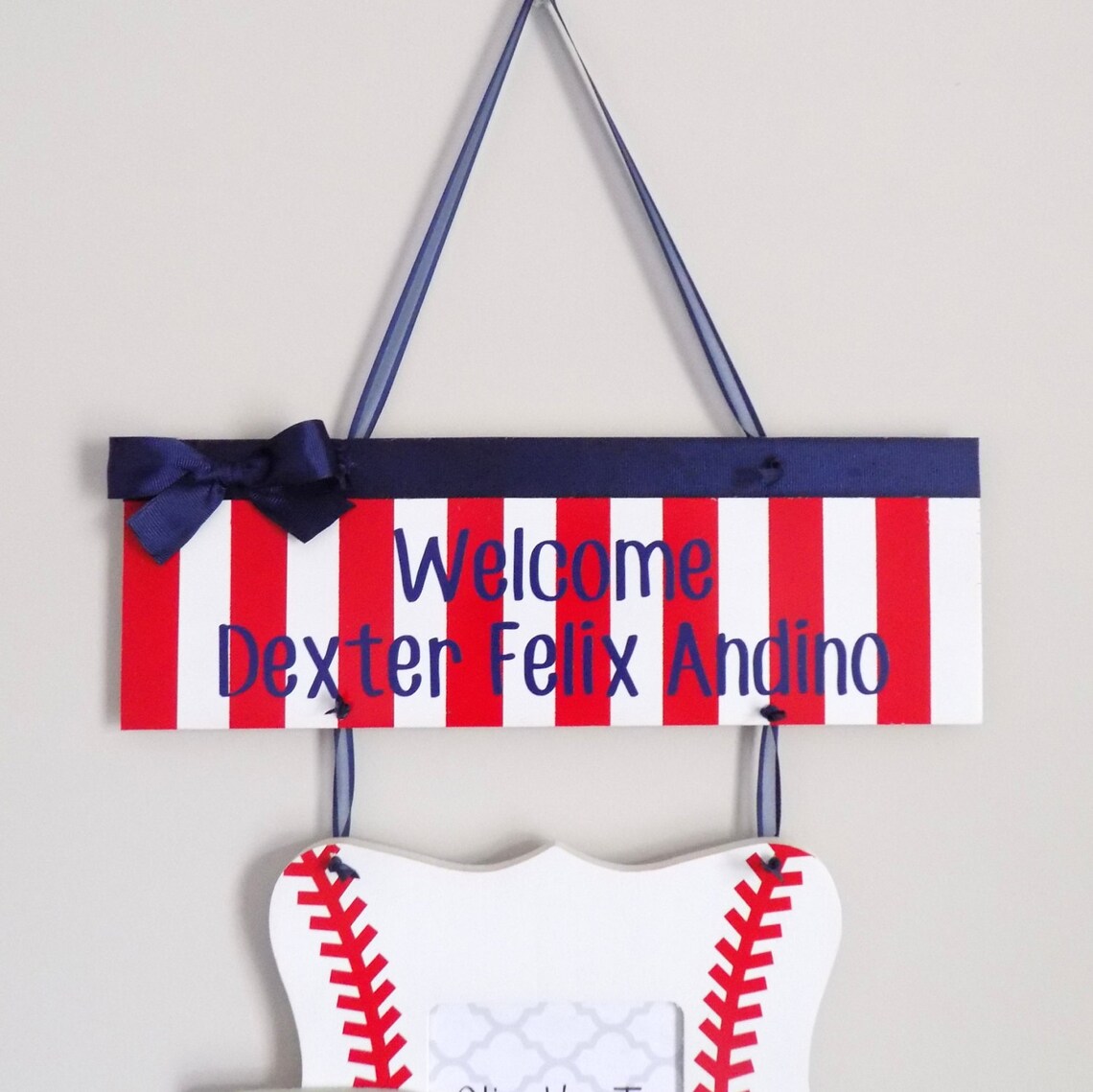 Baseball Hospital Door Hanger Baby Boy Red Navy & Etsy
