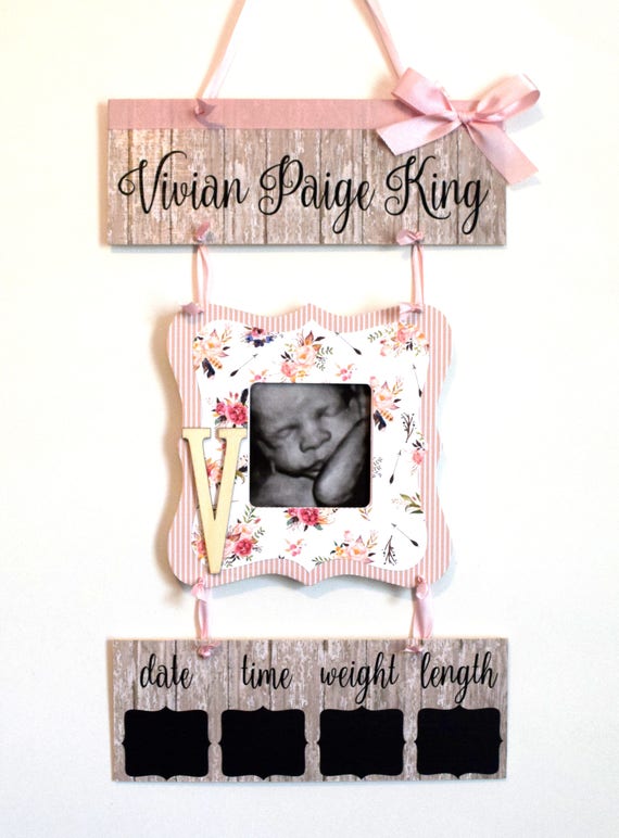 Baby Girl Hospital Door Hanger Rustic Girl Hospital Door Etsy