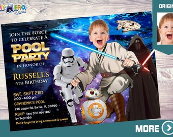 Invito personalizzato per una festa in piscina a tema Jedi con il bambino come protagonista, idee per schizzi a tema Star Wars 014