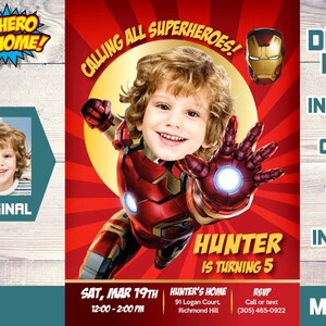 Iron Man Birthday Invitation Iron Man Party Invitation Iron Etsy France