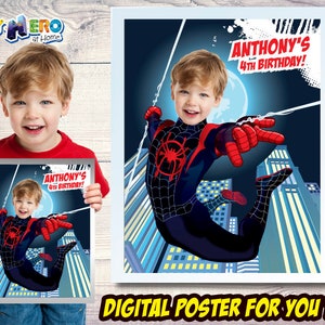 Spider-Verse Poster, Miles Morales Poster, Spider-Verse Decor, Spiderverse Party Decor, Miles Morales Decor, Spider-verse wall. 428B