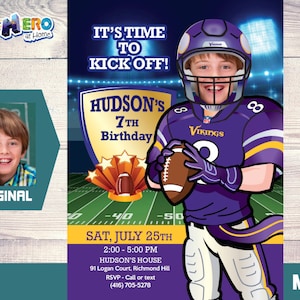 Personalized Vikings Party Invitation, Vikings photo Invitation, custom Vikings digital, Vikings theme party. 448