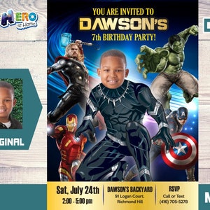 Black Panther Birthday Invitation, Black Panther Digital Invitation, Wakanda forever Birthday Invitation, Wakanda Forever theme party. 170