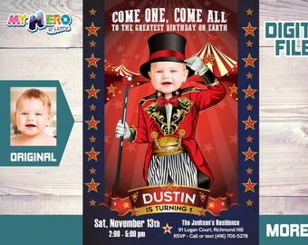 Invitación Fiesta Circo. Fiesta temática Circo. Circus Digital Invitation. Invitación de circo. Fiesta Circense.